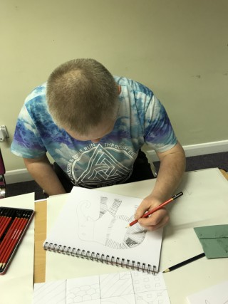 Diagrama Foundation: artists at Cabrini House in Orpington try their hand at Zentagle drawings